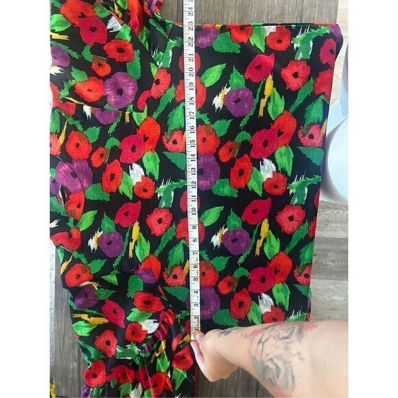 Zara Collection Multicolored Floral Balloon Sleeve Blouse Size S Fairy Boho - Picture 12 of 12